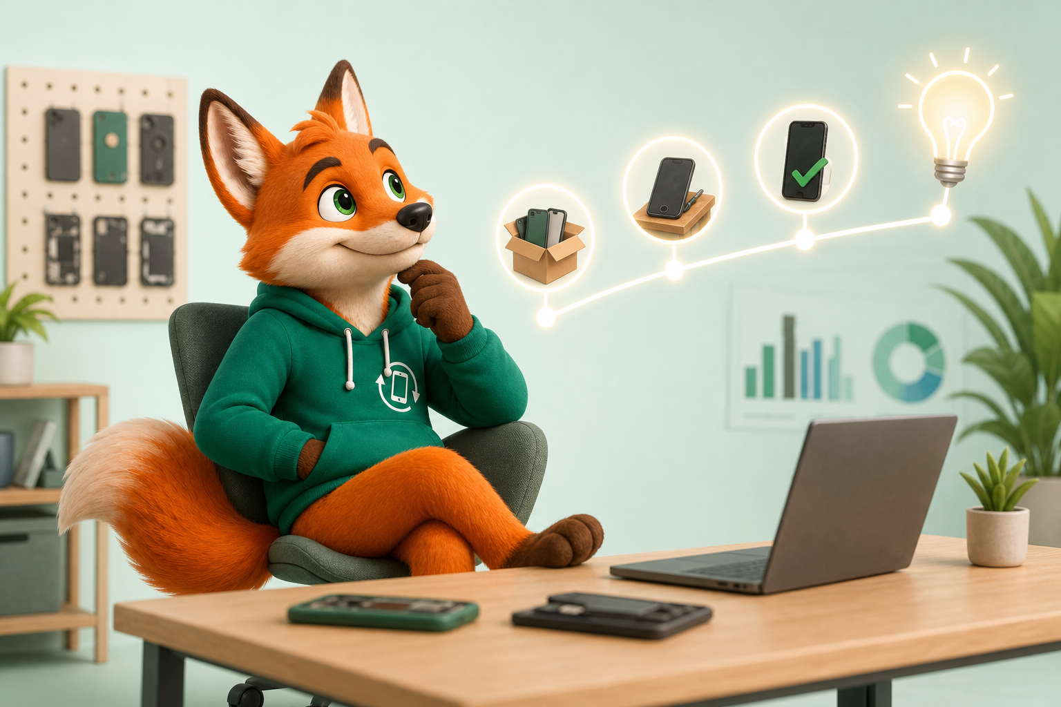 Fox, rachat-telephone.com mascot — Unsere Geschichte